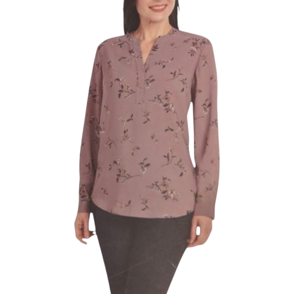 NWOT Hilary Radley Floral Mauve Blouse